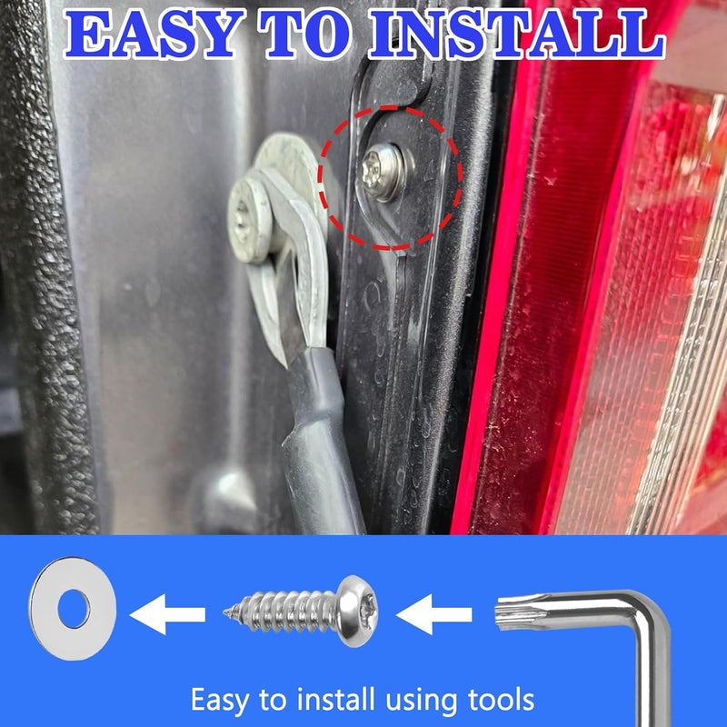 loghohu Tail Light Theft Deterrent Screw Caps Kits for F150 F250 F350 F450 Raptor 2004-2024 Stainless Steel Anti Theft Mounting Hardware - Image 5